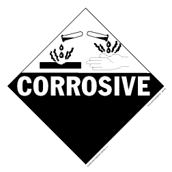 Subsidiary Risk Placards - class 8 corrosive vinyl Packaged-25