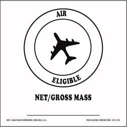 I.A.T.A Dangerous Goods Regulations - air eligibility markings 2" x 2" (vinyl) 1000/RL
