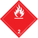 I.A.T.A. Dangerous Goods Labels - class 2 gases 4" x 4" 500/RL