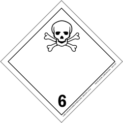 I.A.T.A. Dangerous Goods Labels - class 6 toxic & infectious substances 4" x 4" 500/RL