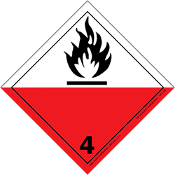 I.A.T.A. Dangerous Goods Labels - class 4 flammable solids 4" x 4" 500/RL