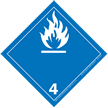 I.A.T.A. Dangerous Goods Labels - class 4 flammable solids 4" x 4" (vinyl) 500/RL