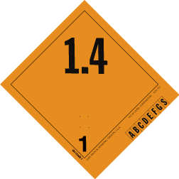 I.A.T.A Dangerous Goods Regulations - class 1 explosives 4½" x 4" (vinyl) 500/RL