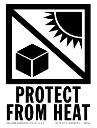 Label 3x4 "Protect From Heat" 500/RL RD29521