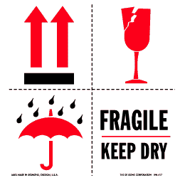 Label 6x6 Fragile Keep Dry 500/RL