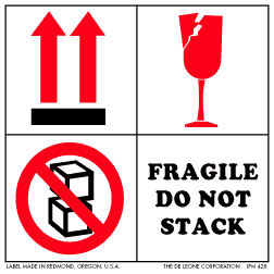 International Fragile Labels 6" x 6" 500/RL