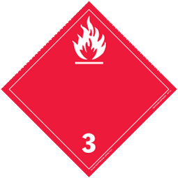 International Wordless Placards - class 3 flammable liquids tagboard Packaged-25