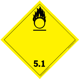 International Wordless Placards - class 5 oxidizer & organic peroxide tagboard Packaged-25