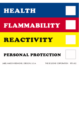 Right to know labels - HMIS 6" x 4" (paper) 100 Labels/pkg/sheeted