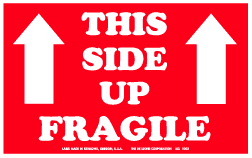 Label "This Side Up Fragile" 5x8 Shipping 500/RL