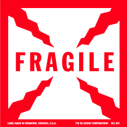 Label 2.5x2.5 'Fragile' 500/RL