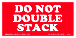 Label 2x4 "Do Not Double Stack" 500/RL