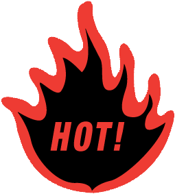 Hot and Cold Labels 2Â¼"" x 2Â½"" fluorescent red 500/RL
