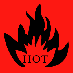 Hot Labels 1 ½"x 2" fluorescent red 500/RL