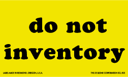 Label 3x5 Chartreuse 'Do Not Inventory' 500/RL