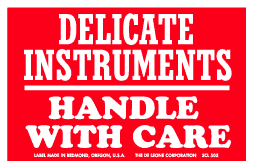 Label 3x4.5 Delicate Instrument Handle w/Care RD29283 500/RL