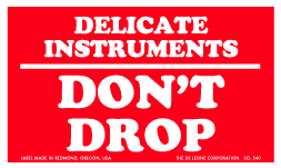 Label 3x5 Delicate Instruments Do Not Drop 500/RL