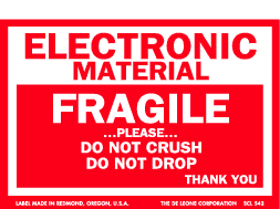 Label 3x4 Electric Material Fragile 500/RL