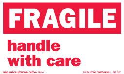 Fragile Labels 3" x 5" 500/RL