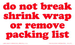 Label 3x5 Do Not Brk Shrnk Wrap Or Remove Packing Slp 500/RL