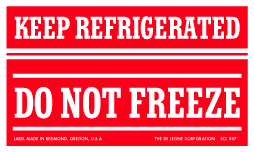 Label 3x5 "Keep Refrigerated Do Not Freeze" 500/RL