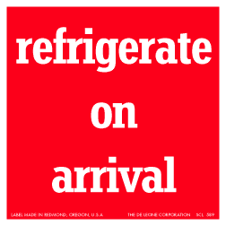 Label 4x4 "Refrigerate On Arrival" 500/RL