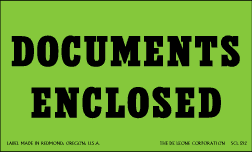 Label 3x5 Documents Enclosed 500/RL