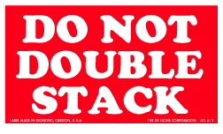 Label 3x5 'Do Not Double Stack' 500/RL