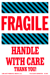 Label 4x6 Fragile Handle W/ Care Thank You 500/RL