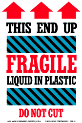 Fragile Labels 4" x 6" 500/RL