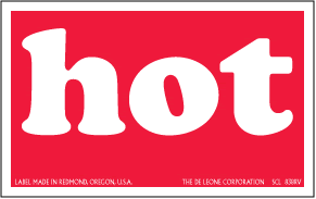 Hot Labels 2½" x 4". 500/RL