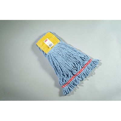 Web Foot Wet Mop Head, Shrinkless, Cotton/Synthetic, Blue, Small