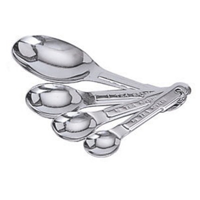 Stainless Steel Measuring Spoon Set; 1/4 Tsp, 1/2 Tsp, 1 Tsp, 1 Tbsp