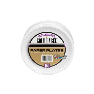 Coated Paper Plates, 6 Inches, White, Round, 100/Pack