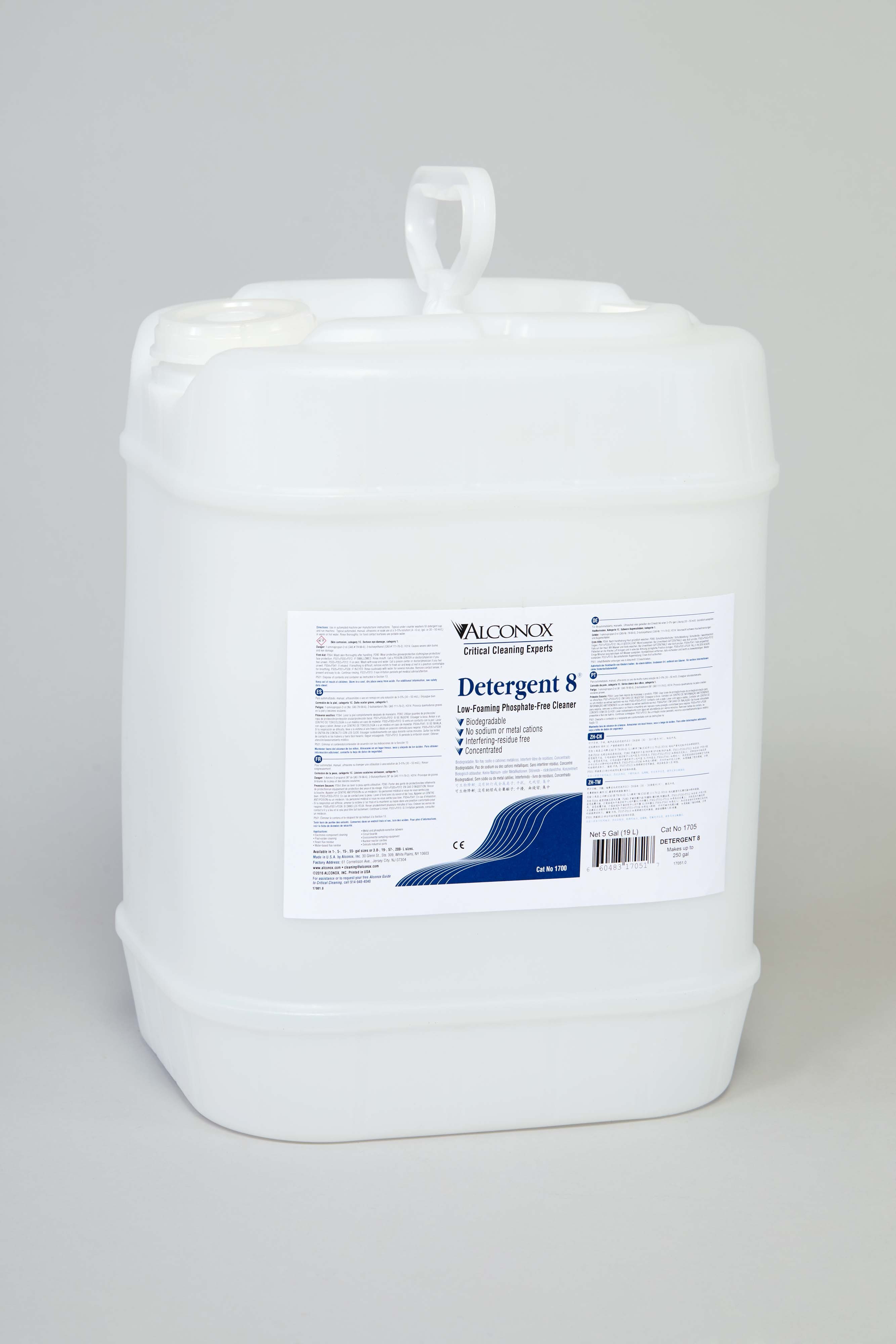 Detergent 8 Low-Foaming Ion-Free Liquid Detergent - 5 gal.