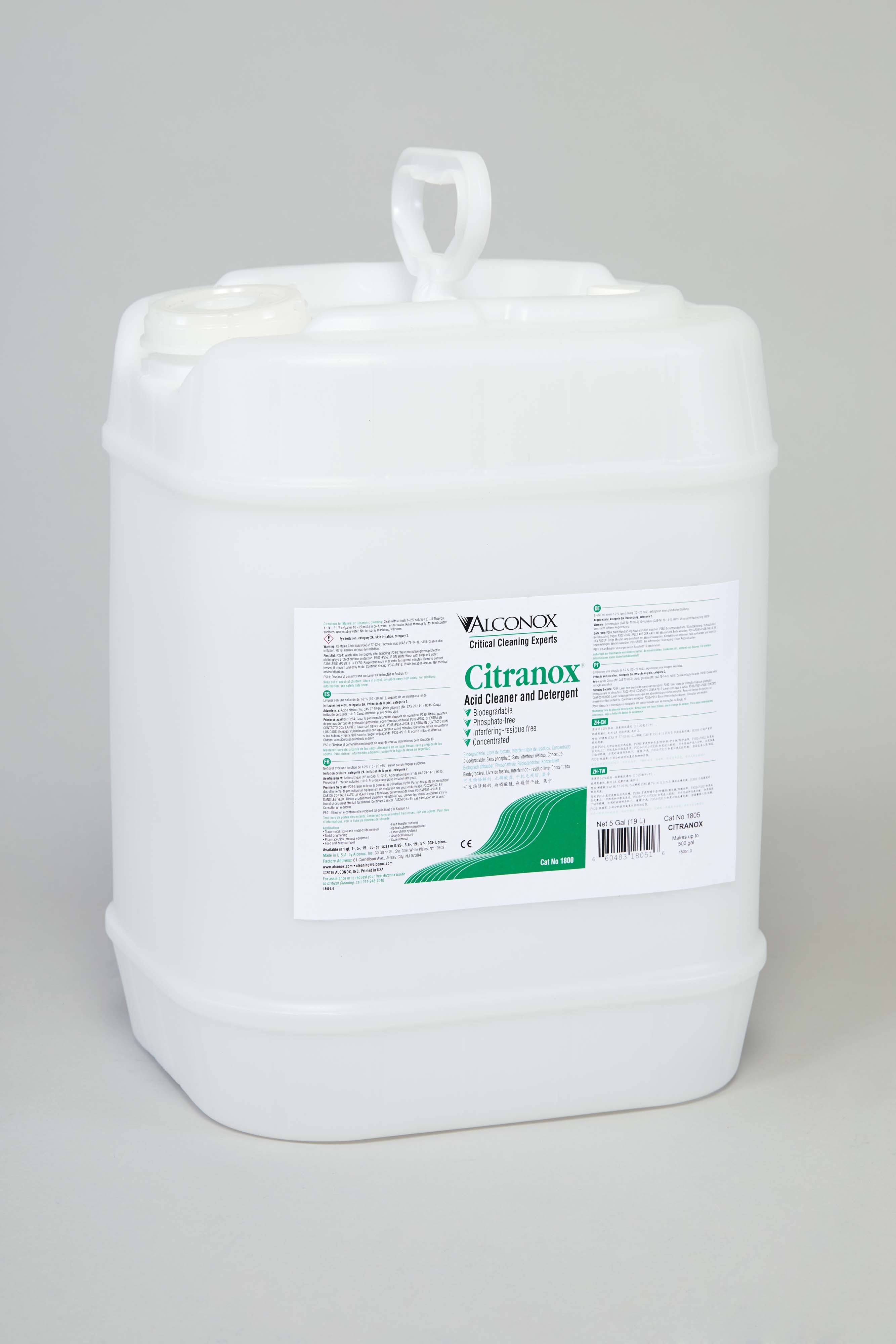 Citranox Liquid Acid Cleaner and Detergent - 5 gal.