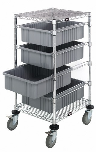 Quantum bin carts 21" x 24" x 45" Gray