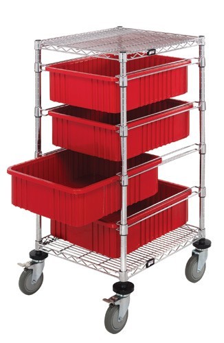 Quantum bin carts 21" x 24" x 45" Red