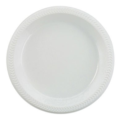 Plastic Plates, 6 Inches, White, Round, 125/Pack