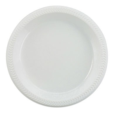 Plastic Plates, 6 Inches, White, Round, 125/Pack