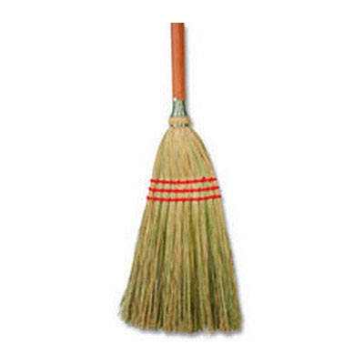 Corn/Fiber Lobby Brooms, 48", Gray/Natural