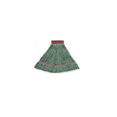 Wideband Looped-End Mop Heads, Large, Green