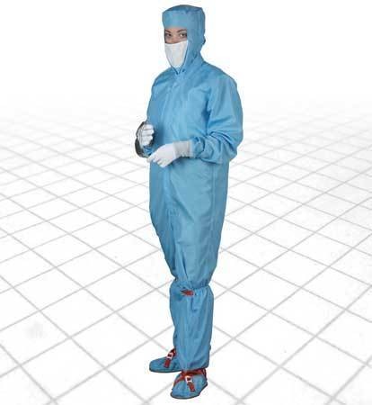 Coverall Cleanroom ESD Grid Knit Cuff Military Snap Collar Small