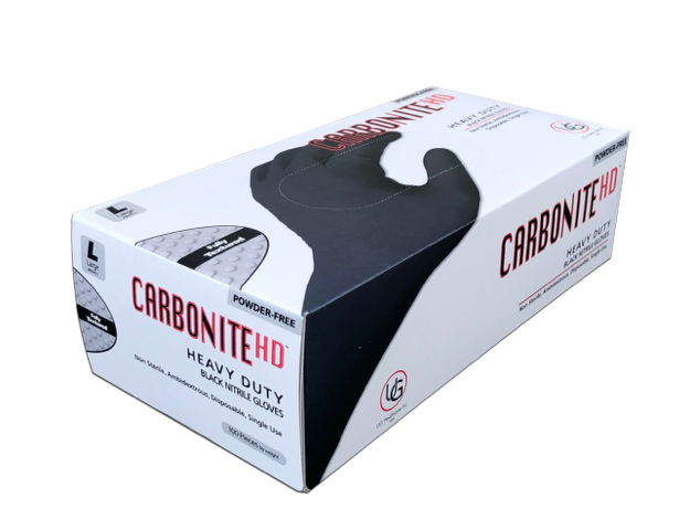 Carbonite HD Heavy Duty Black Nitrile Examination Gloves (1,000 per case)