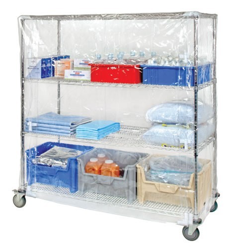 Wire Cart Clear Vinyl Cover 36" x 24" x 63"