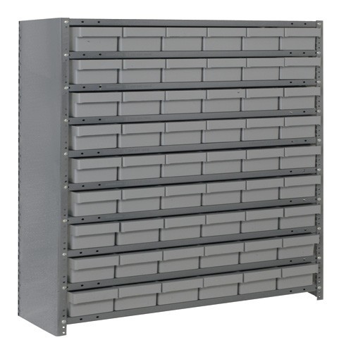 Euro Drawer Shelving Closed Unit - Complete Package 12" x 36" x 39" Gray