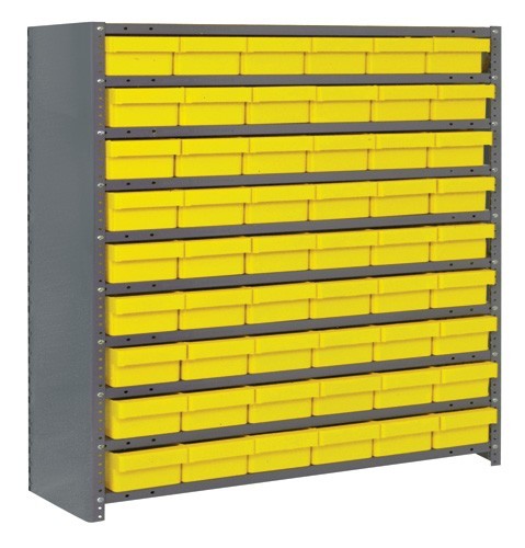 Euro Drawer Shelving Closed Unit - Complete Package 12" x 36" x 39" Yellow