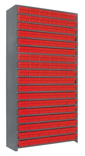 Euro Drawers Shelving System 12" x 36" x 75" Red