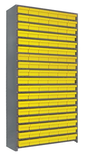 Euro Drawer Shelving Closed Unit - Complete Package 12" x 36" x 75" Yellow