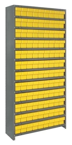 Euro Drawer Shelving Closed Unit - Complete Package 12" x 36" x 75" Yellow